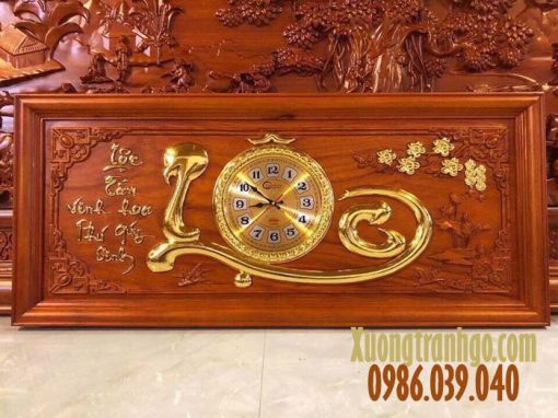 Tranh đồng hồ gỗ chữ lộc