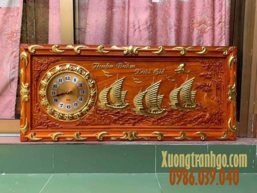 Tranh Đồng Hồ Gỗ Thuận Buồm Xuôi Gió 1