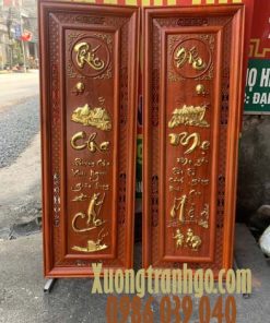 Tranh câu đối cha mẹ bằng gỗ