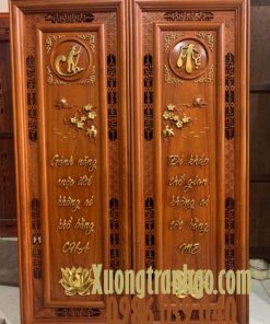 Tranh câu đối cha mẹ bằng gỗ