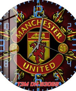 Đồng hồ treo tường tráng gương in uv manchester United FC